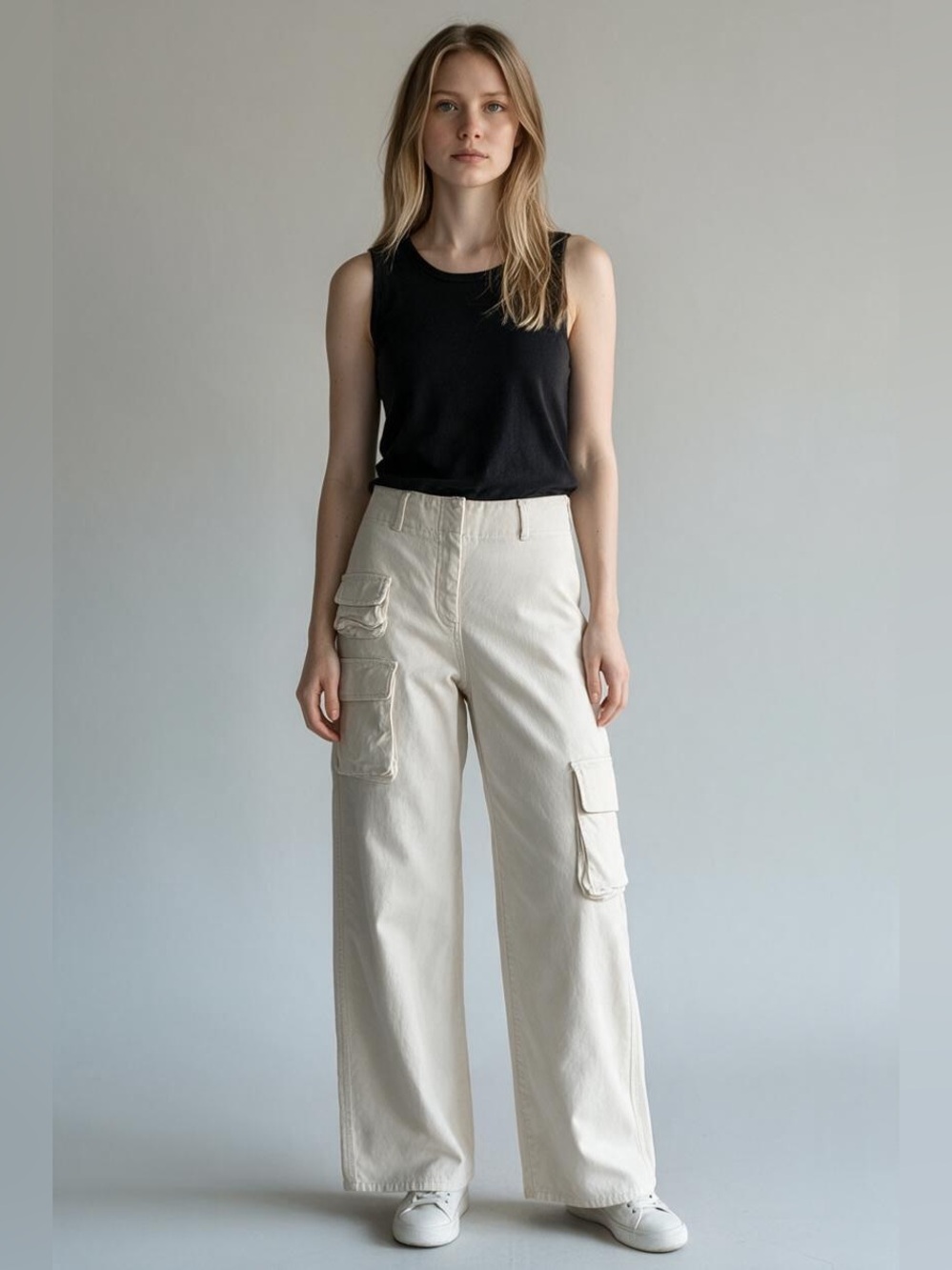 Aritzia Wilfred Free Picture Cargo Pants in Birch / Light Off-White – Size 6